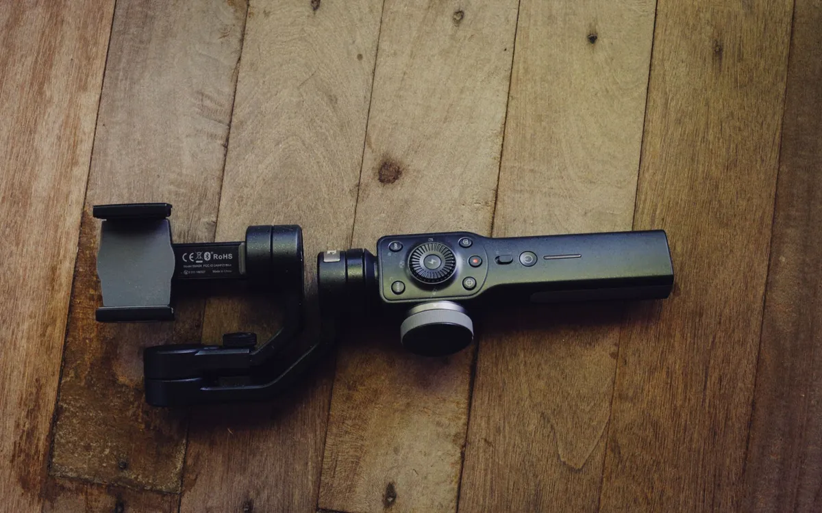A camera on a gimbal stabiliser