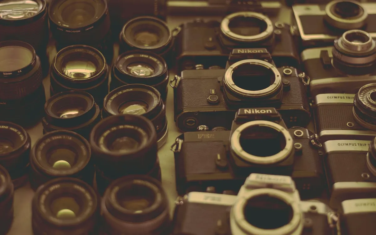 A collection of camera lenses
