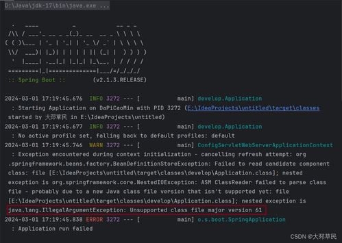 unsupported class file major version 61,Understanding the Error